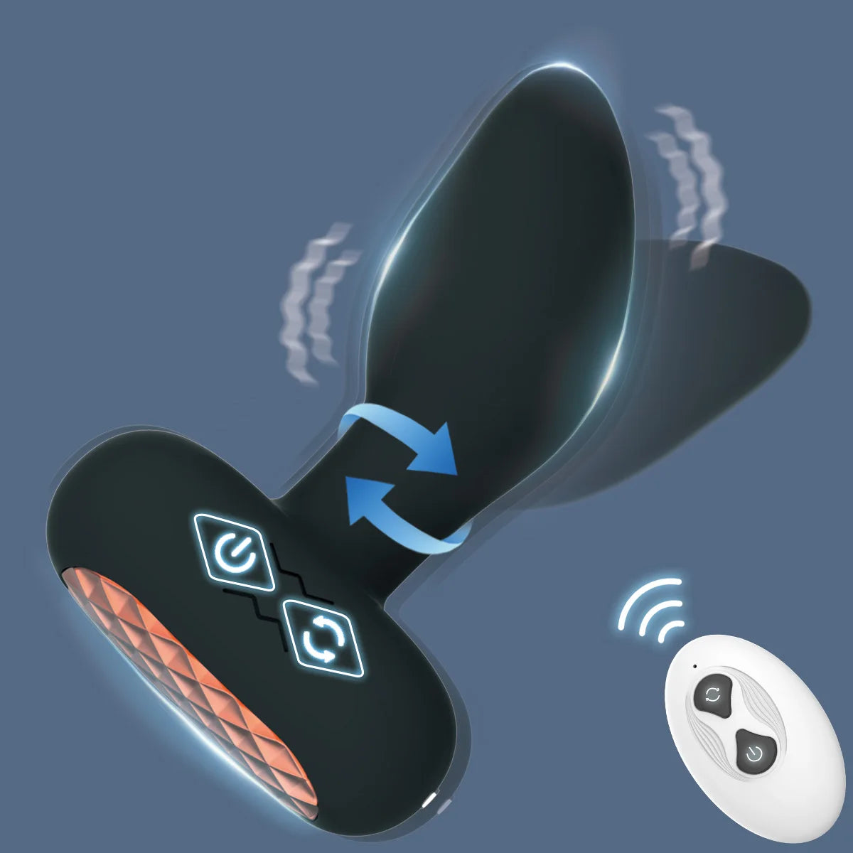 Remote Vibrating & Rotating Anal Plug – 10 Vibrations/6 Rotations