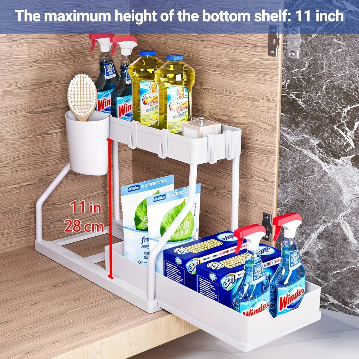 2-Tier Pull-Out Kitchen & Bathroom Organizer