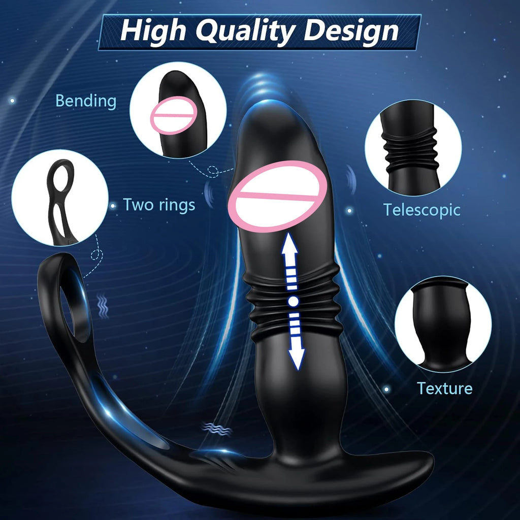 3-in-1 Telescopic Remote Vibrating Anal Plug
