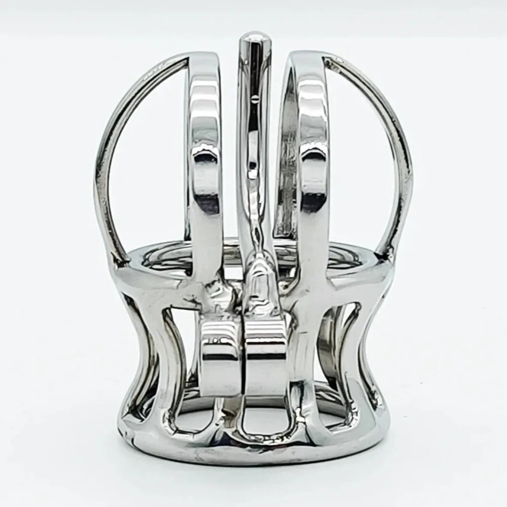 Crown-Style Stainless Steel Chastity Cage
