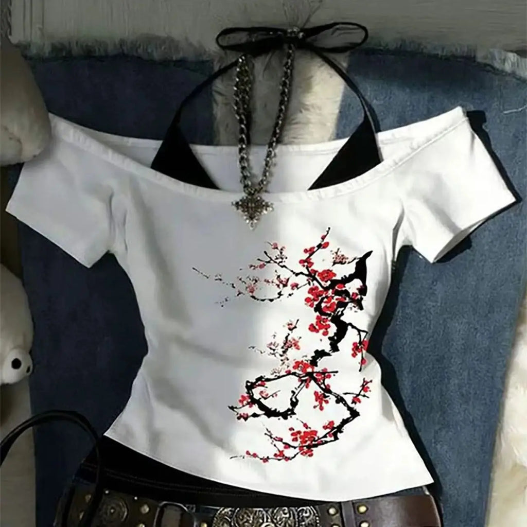 Vintage Graphic Y2K Slim-Fit Baby Tee