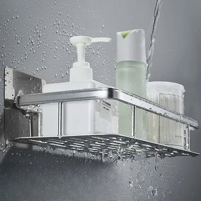 No-Drill Wall-Mounted Corner Shower Organizer
