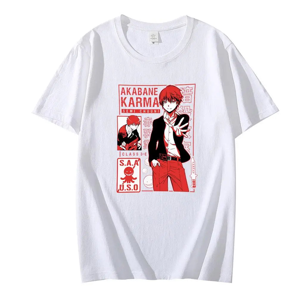Anime T Shirt Assassination Women Men Funny Cartoon Karma Akabane Graphic T Shirts Nagisa Shiota Casual T-shirt Anime Tops