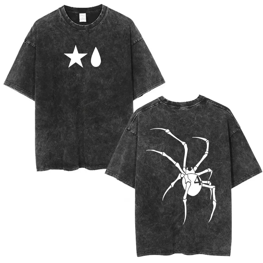 Hunter X Hunter Phantom Troupe Washed T-shirts Anime Hisoka Oversized Print T Shirt Men Women Streetwear Y2k Clothing Cotton Tee