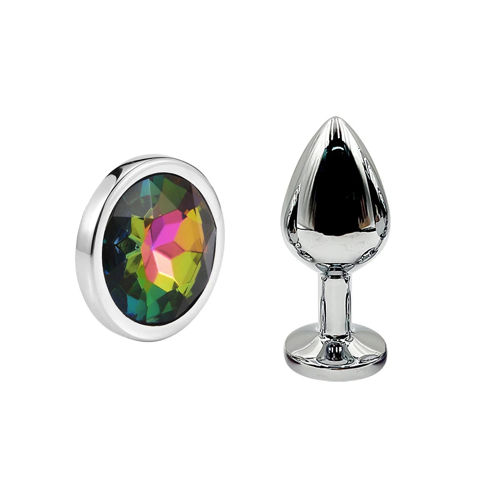 Crystal-Tip Stainless Steel Anal Plug