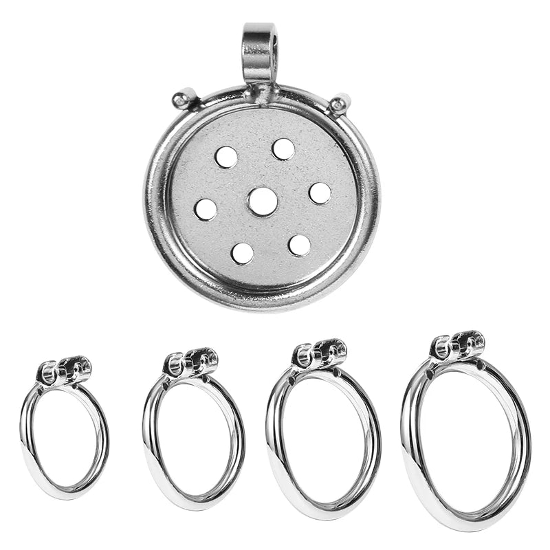 Flat Stainless Steel Chastity Cage