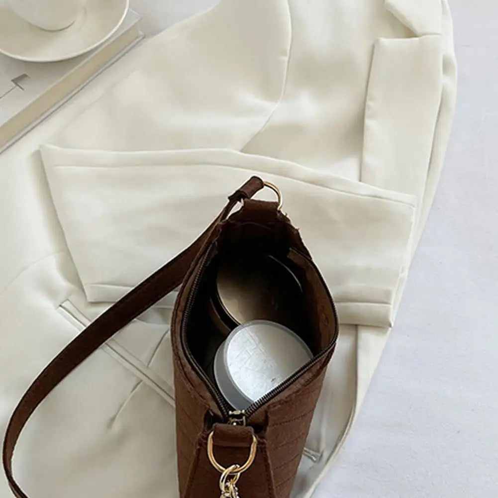 Felt Mini Saddle Shoulder Bag