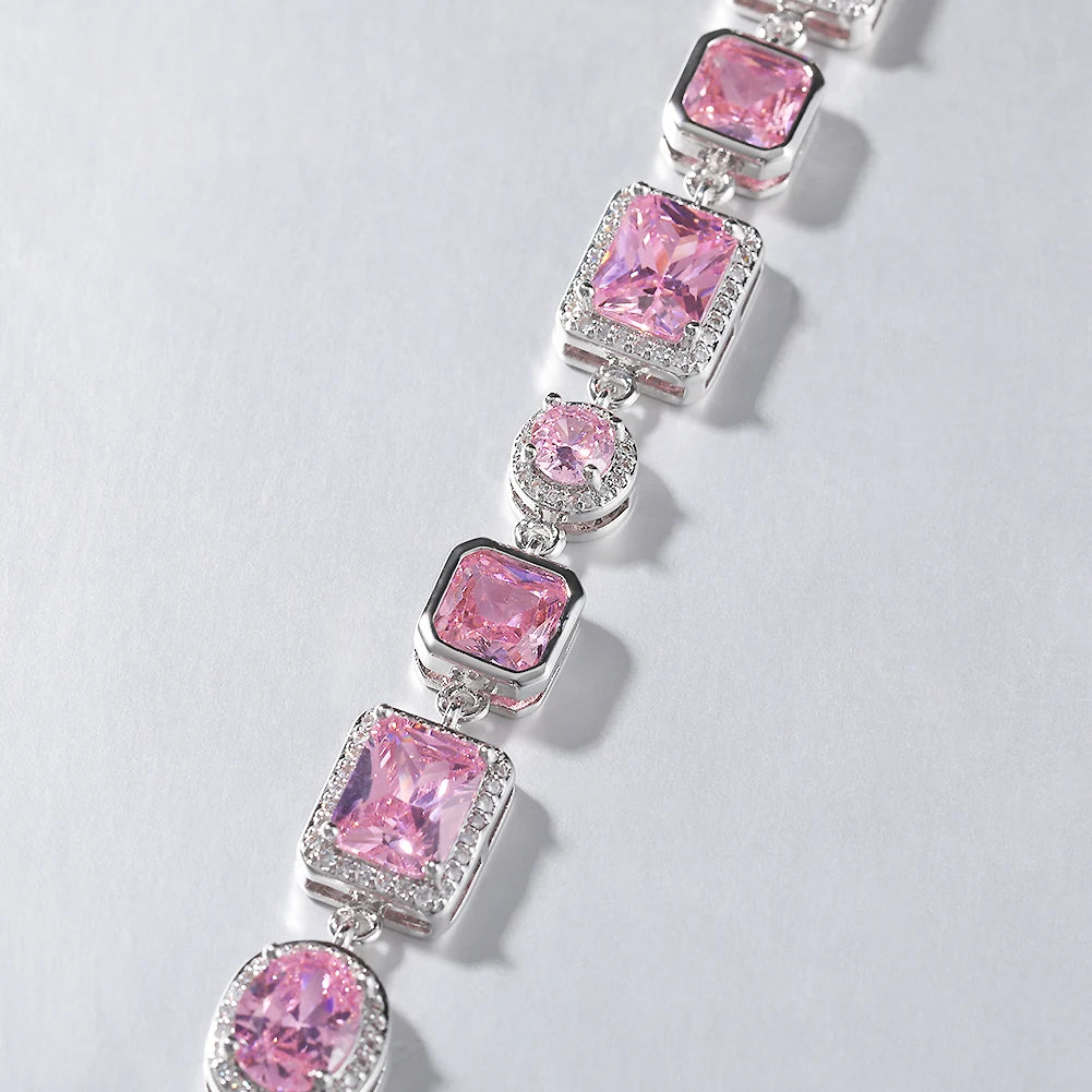 Pink Zircon Charm Bracelet