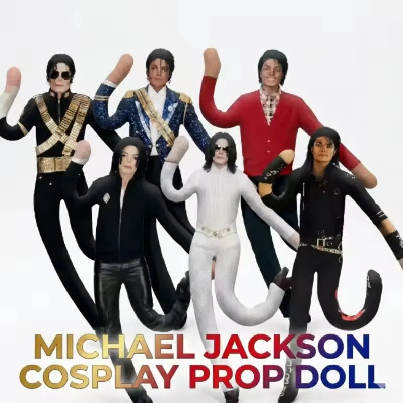 Articulated Michael Jackson (MJ) Cosplay Plush Figurine, Abstract Figurine with Articulated Movement, Soft Plush Doll, Desk Orna