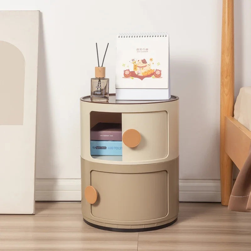 Pink Round Kawaii Bedside Table