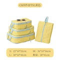 Packing Cubes Taslan Yellow Four Piece Set Space Saving Compression Luggage Organizer with Shoe Bag for Carry on Travel Vacation