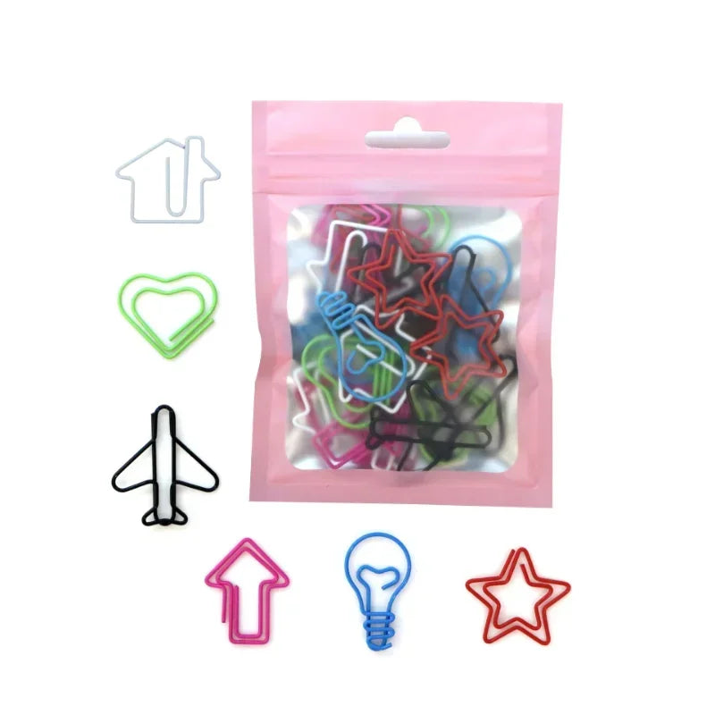 30-Piece Kawaii Paper Clip & Bookmark Set