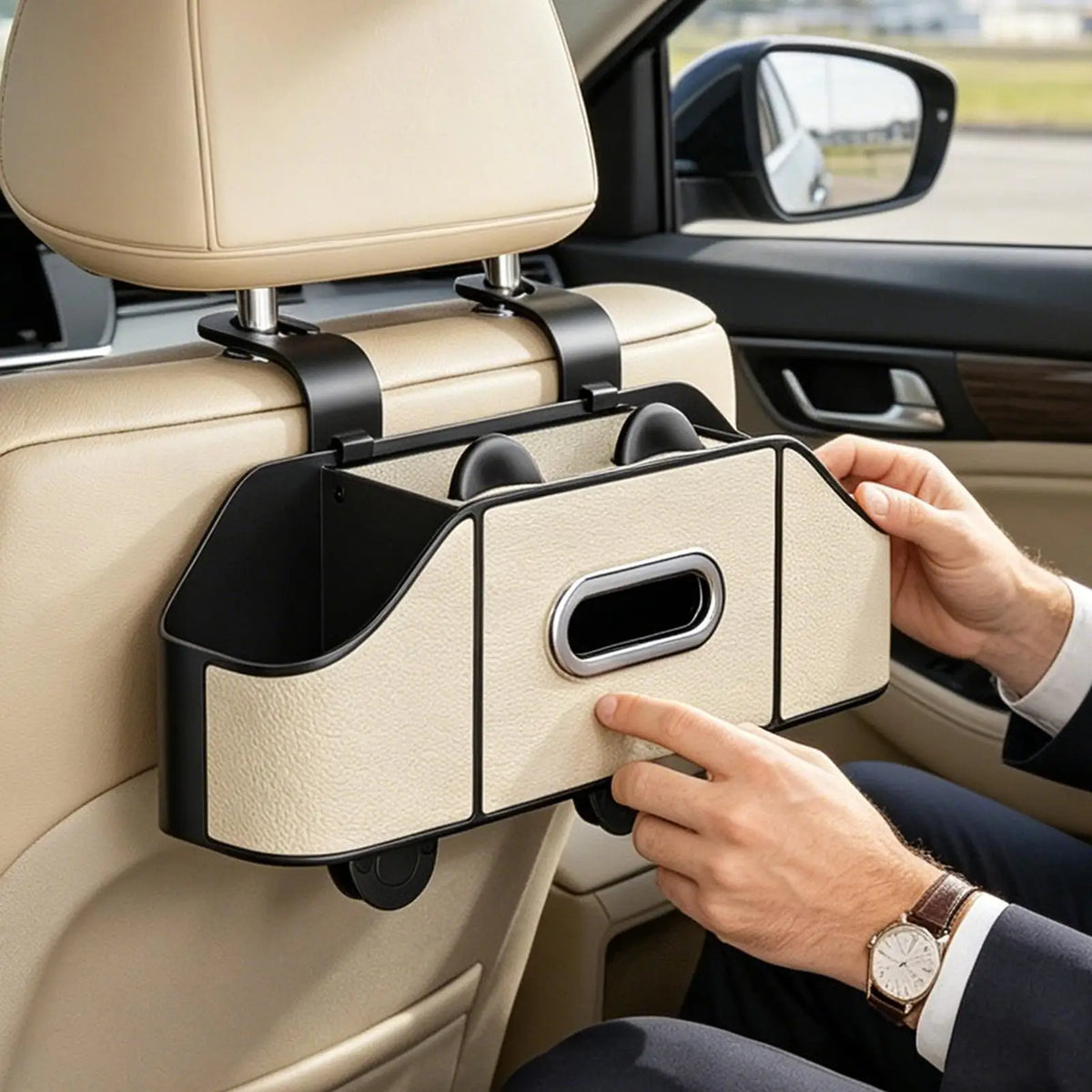 Waterproof Back-Seat Car Organizer with Cup Holder