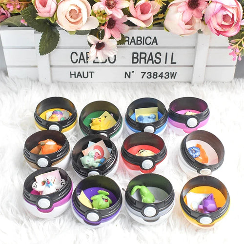12Pcs Pokemon Figure Pokeball Toys Pikachu Charmander Anime Figure Kawaii Doll Poke Ball Collect Accessories Kids Birthday Gifts