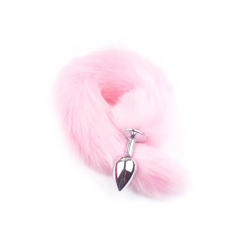Faux Fox Tail Stainless Steel Anal Plug