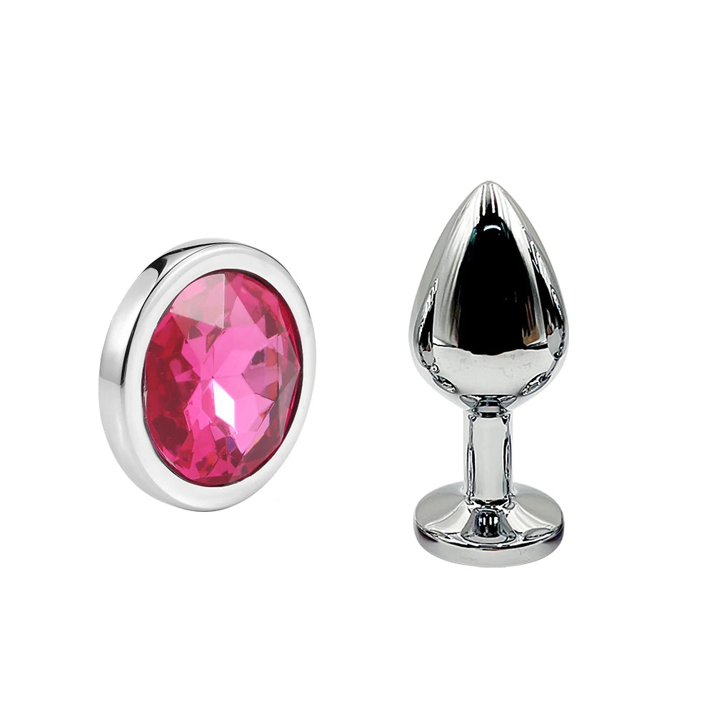 Crystal-Tip Stainless Steel Anal Plug