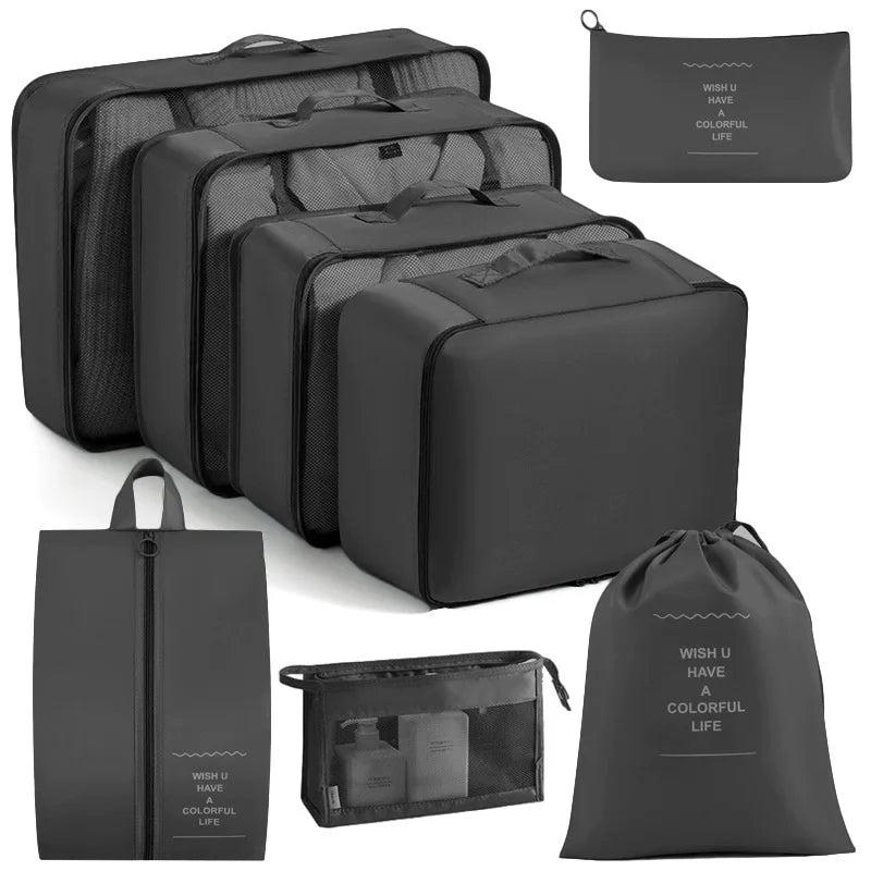 Travel Packing Cube Set for Clothes & Shoes