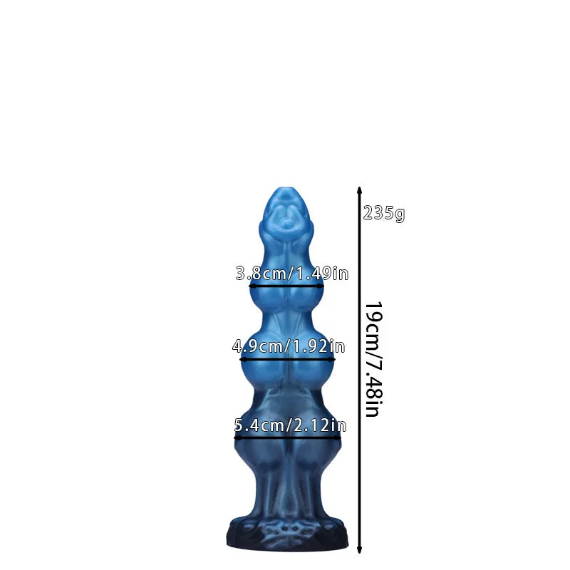 Knotted Silicone Anal Dildo with Suction Cup