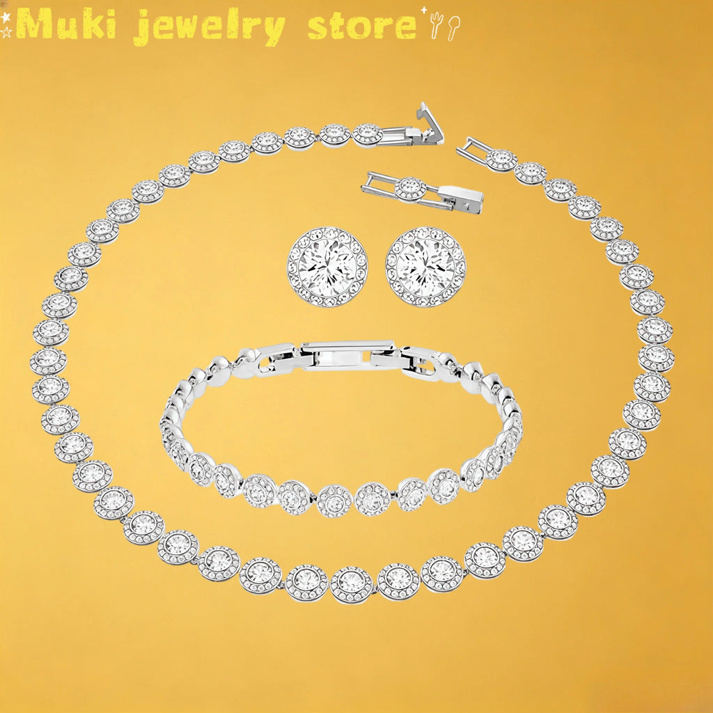 2026 Original Jewelry Round Necklace Earring Bracelet  Fashion  Chain Women Jewelry Sets Party Accessories