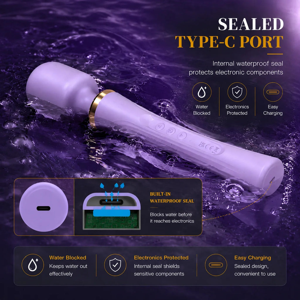 29cm Rechargeable Silicone Magic Wand Vibrator