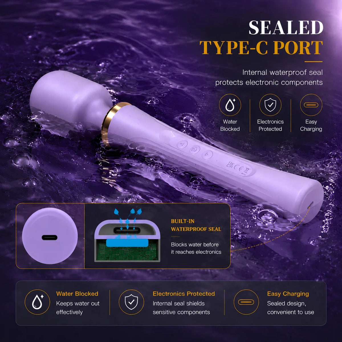 29cm Rechargeable Silicone Magic Wand Vibrator