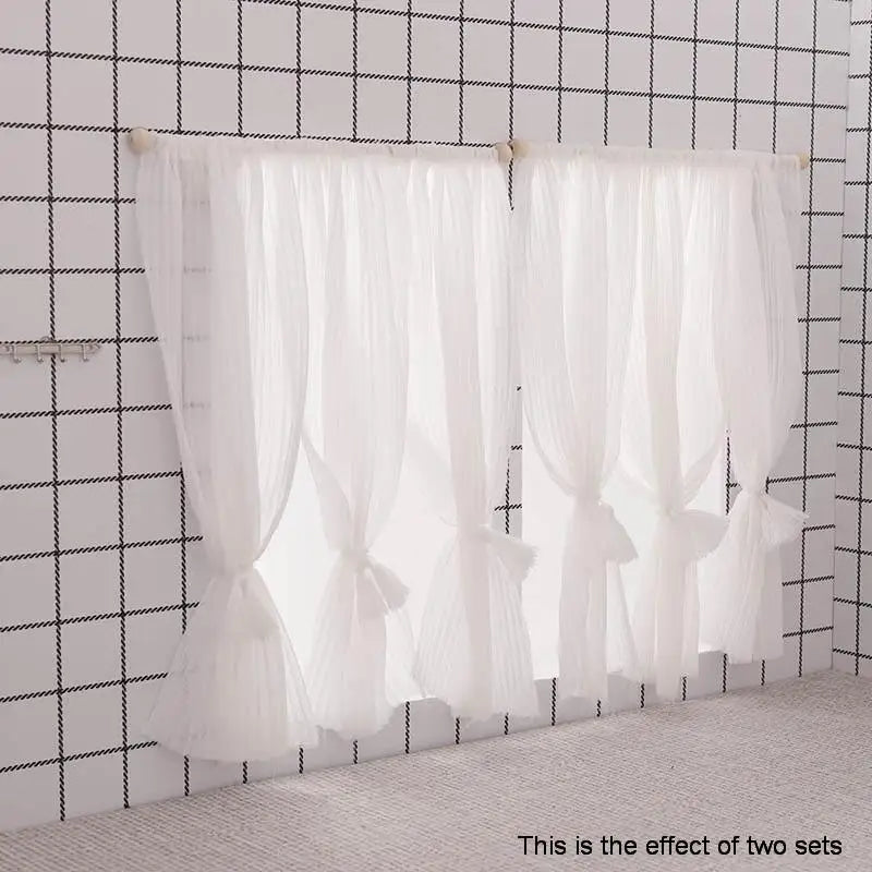 1:12 White Chiffon Dollhouse Curtain