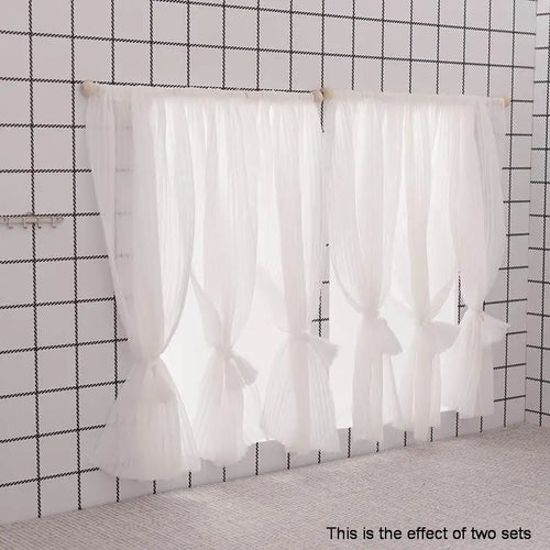 1:12 White Chiffon Dollhouse Curtain