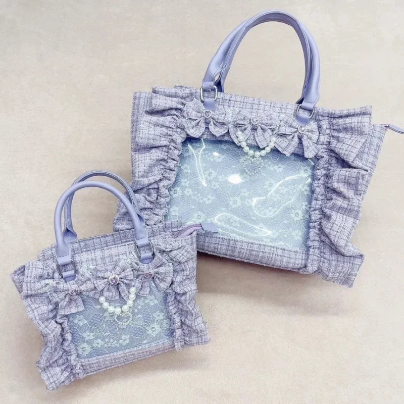 Ruffle Bow Transparent Ita Bag