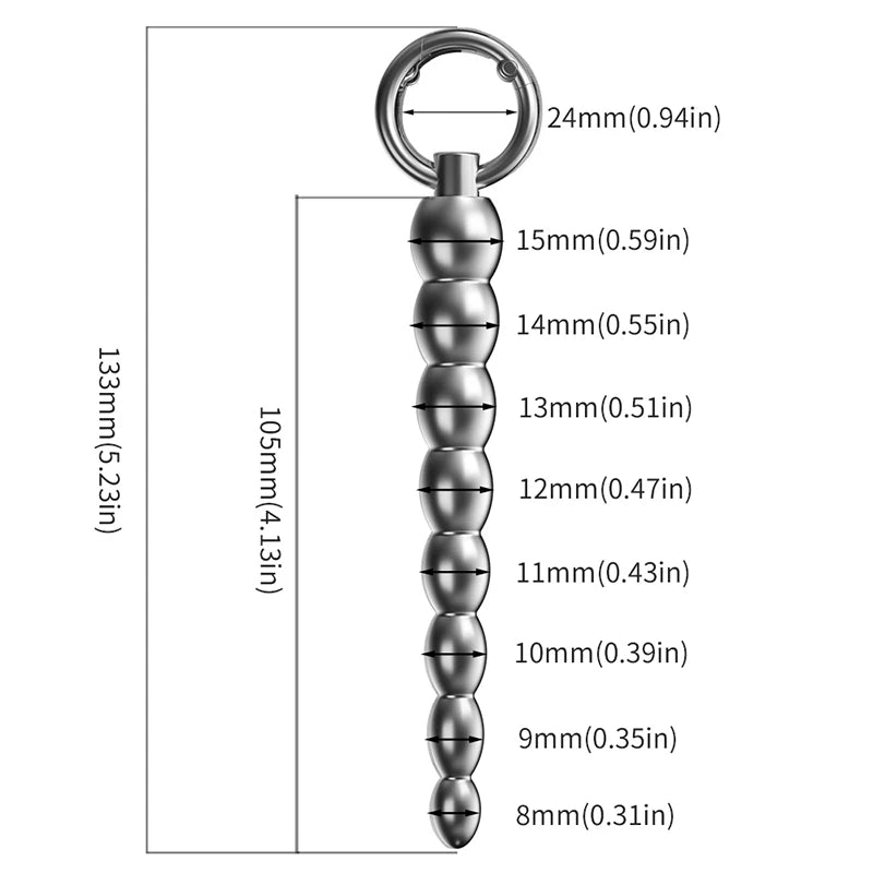 Stainless Steel Beaded Urethral Sound
