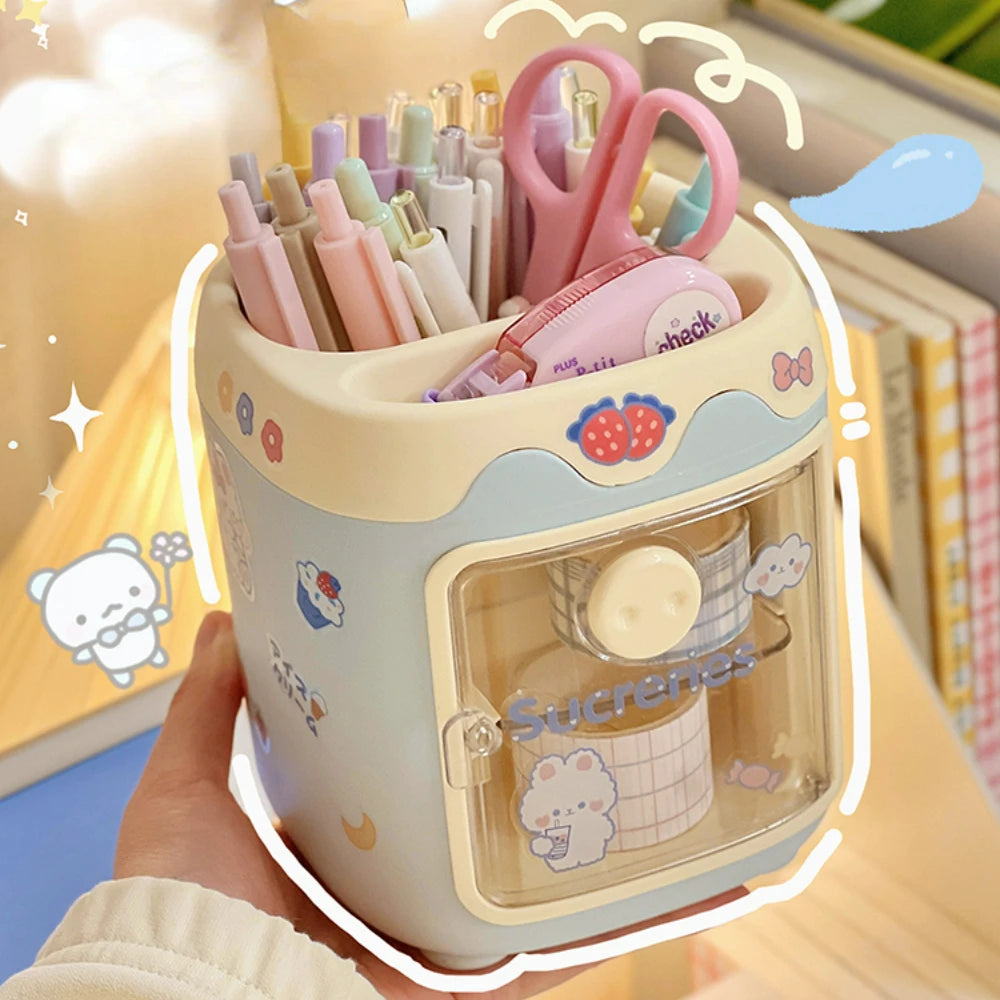 Kawaii Cartoon Desktop Pen Holder Organizer
