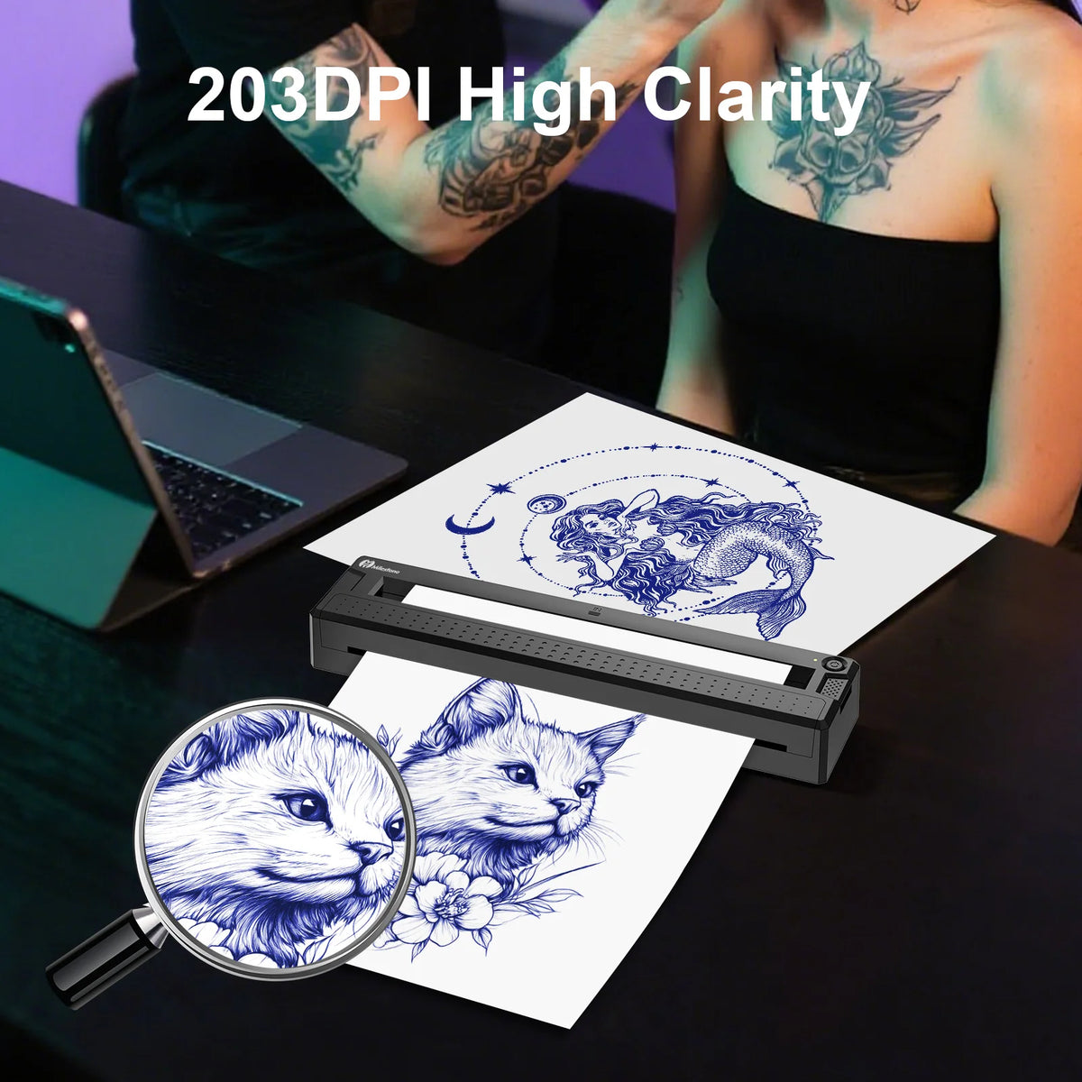 Portable Bluetooth Thermal Tattoo Stencil & Document Printer