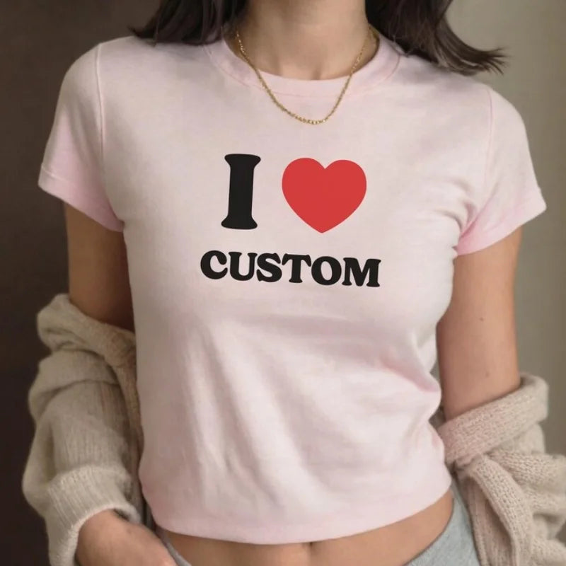 Cute Graphic Y2K Slim-Fit Baby Tee