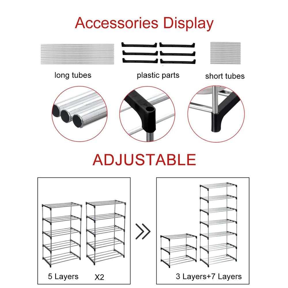 3–5 Tier Space-Saving Shoe Rack