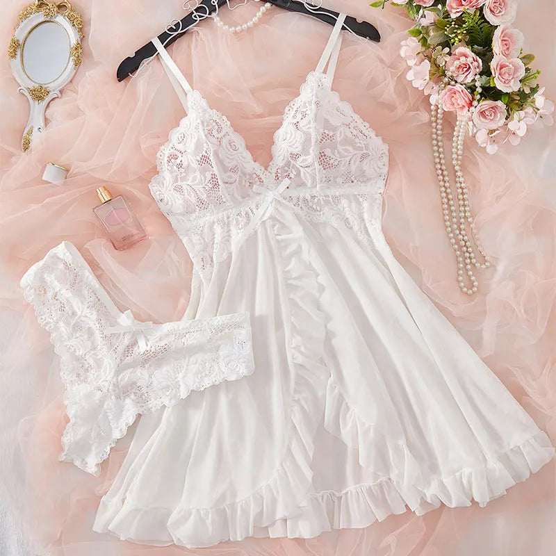 Women's Lace V-Neck Sheer Nightdress
