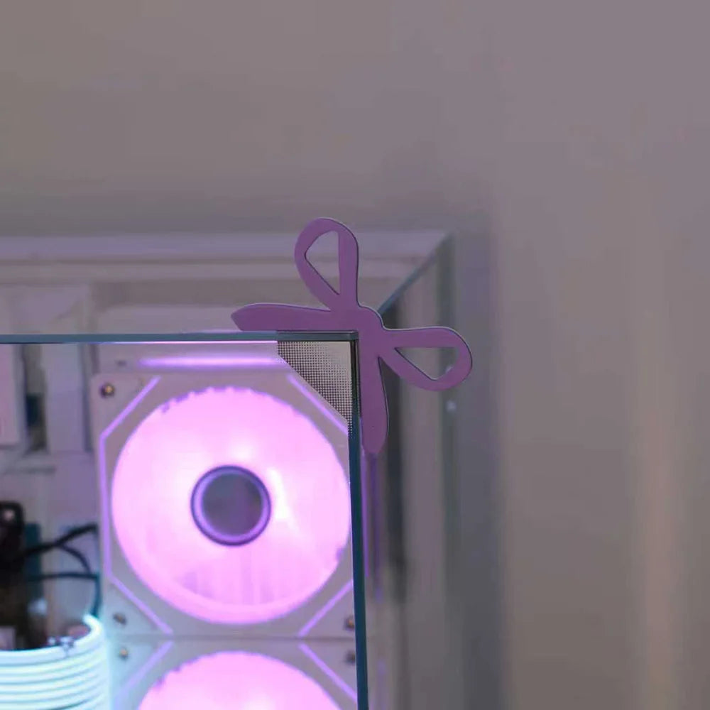 Cute Bow Monitor Corner Decoration