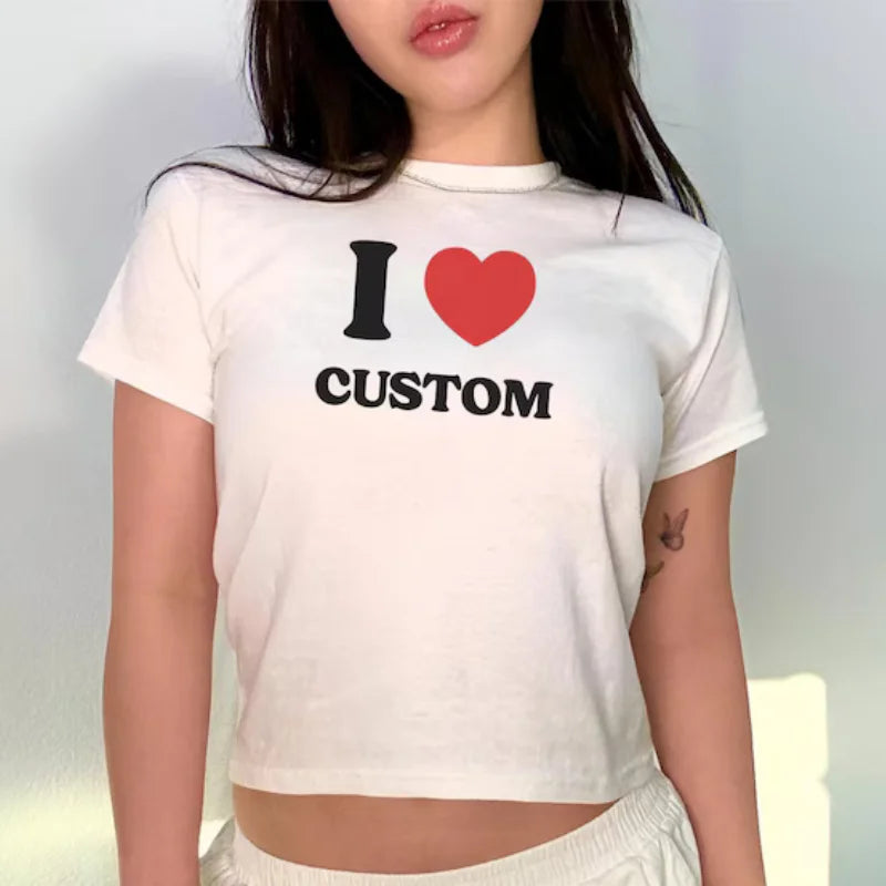 Cute Graphic Y2K Slim-Fit Baby Tee