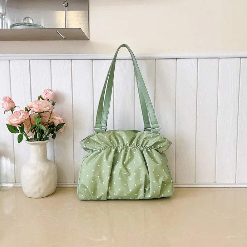 CEEKAY Polka Dot Ruched Shoulder Bag