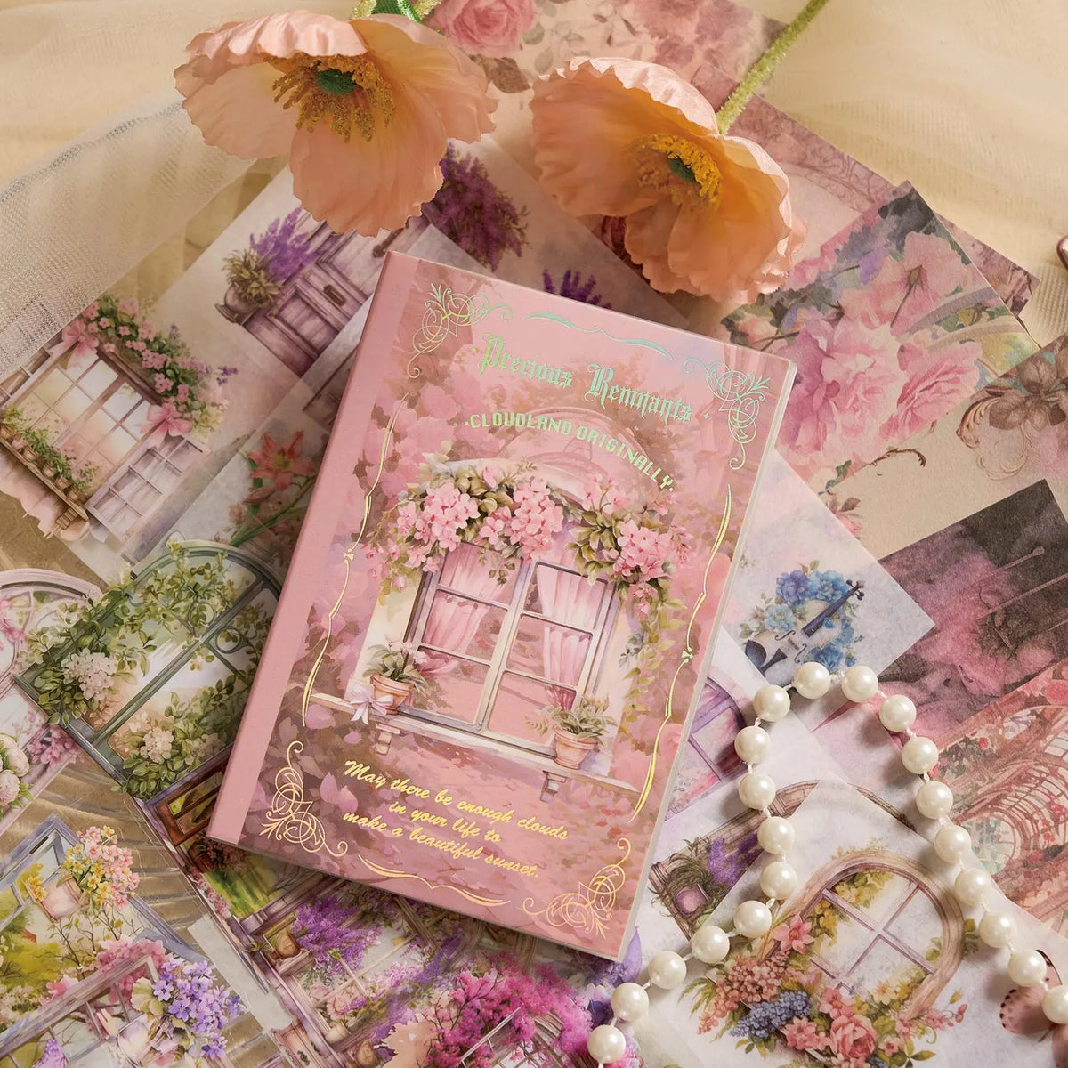 54-Piece Kawaii Scrapbooking Sticker & Paper Set