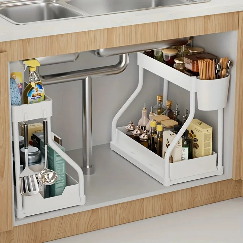 2-Tier Pull-Out Kitchen & Bathroom Organizer