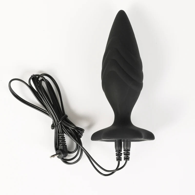 Electric-Stimulation Silicone Anal Bead & Plug