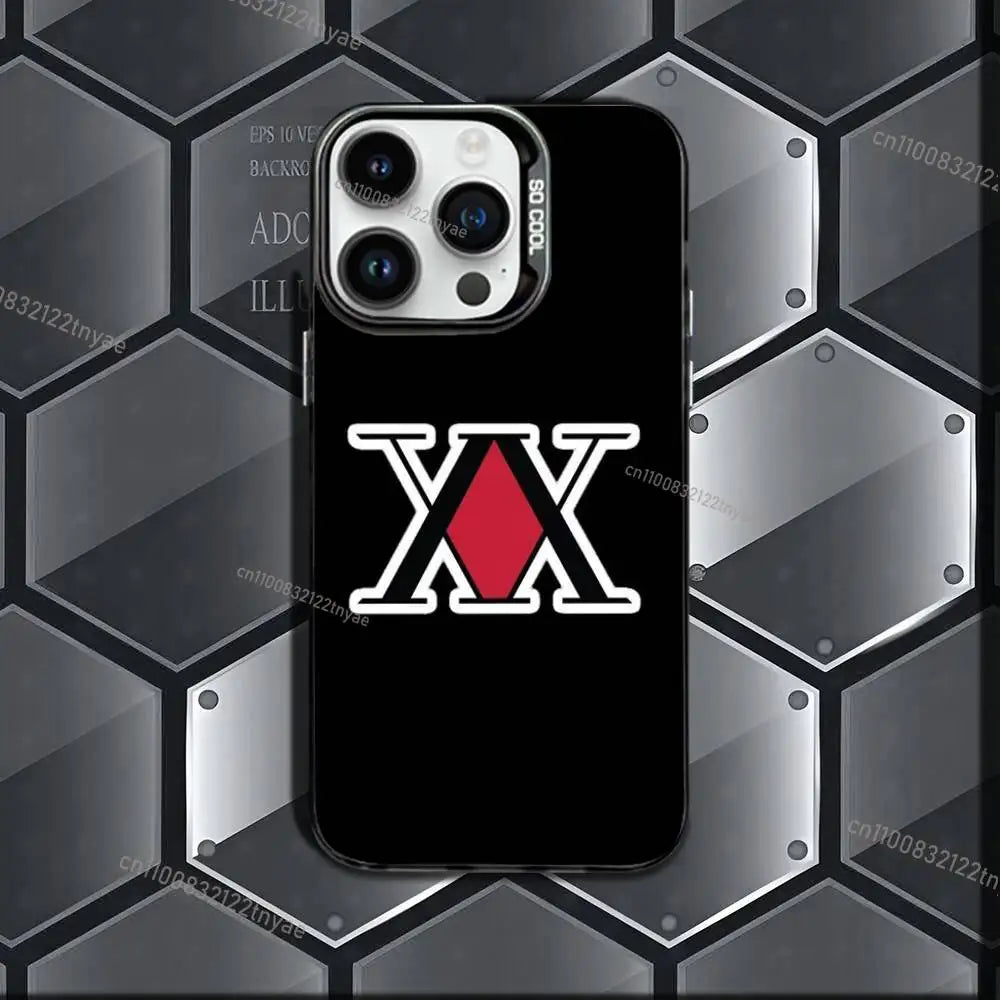 H-Hxh Hunter X H-Hunter License Phone Case IMD Phone Case For IPhone 17,16,15,14,13,12,11 Pro Max Plus Color Silver Cover BLACK