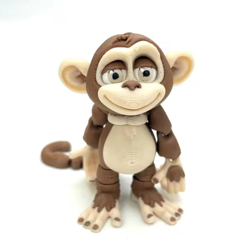 Monkey 3D Printed Articulated,Stands Upright,Hangs by Tail or Hand,travel companion,Jungle Animal Figurine,Fidget Desk Figurine