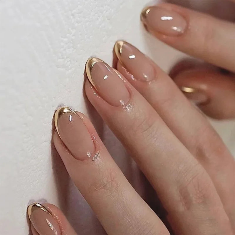 Gold & Silver Frame French Press-On Nails