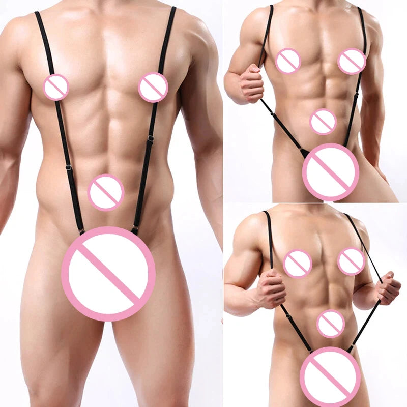 Sexy Men's Strap Underwear Male Thong Men Leotard Thongs Man Body Costume Bodysuit Stage Perform Bandage Lingerie