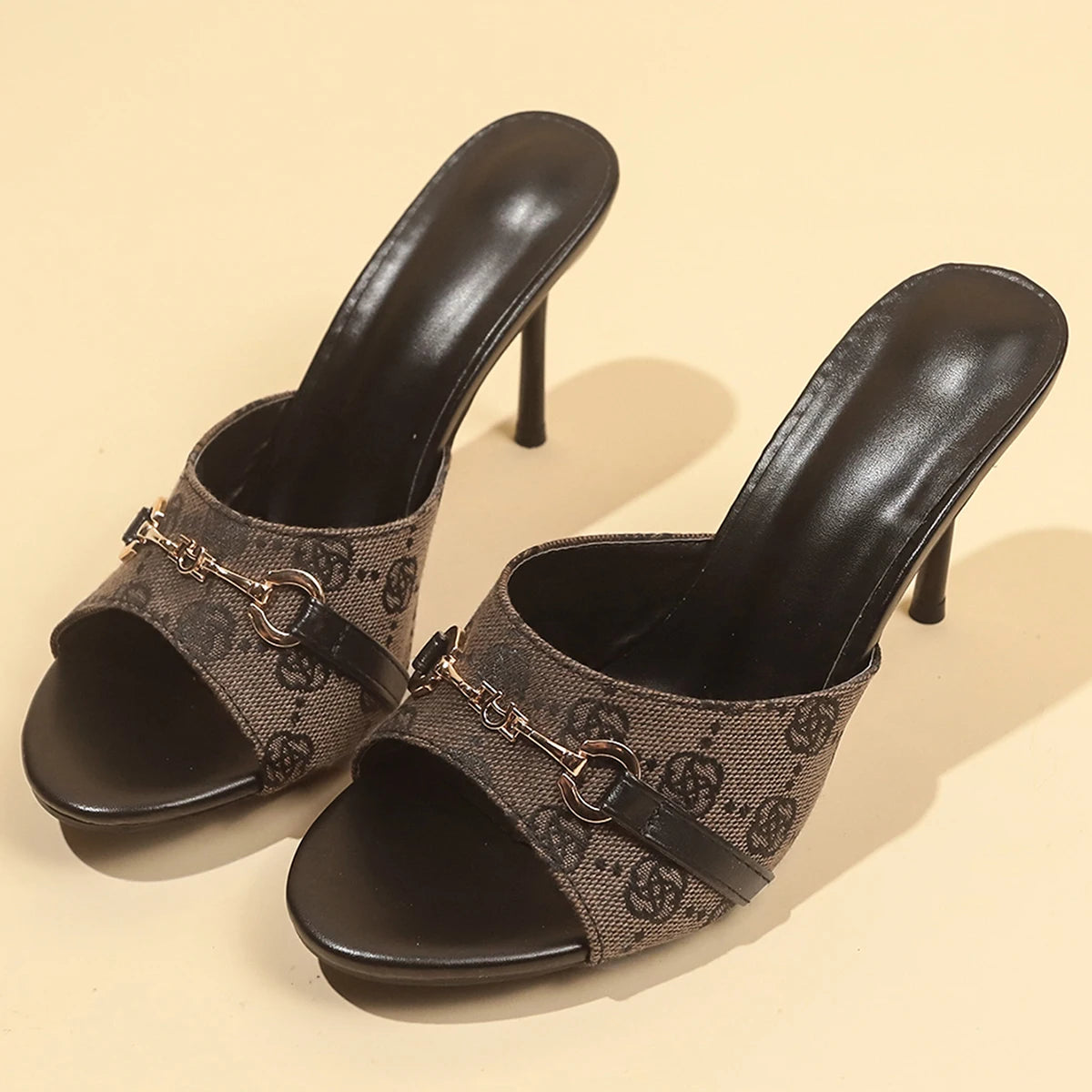 Women's Slippers 2026 New Fashion Casual Square Toe High Heels Slippers Outdoor Elegant Party Shoes for Women Zapatos De Mujer
