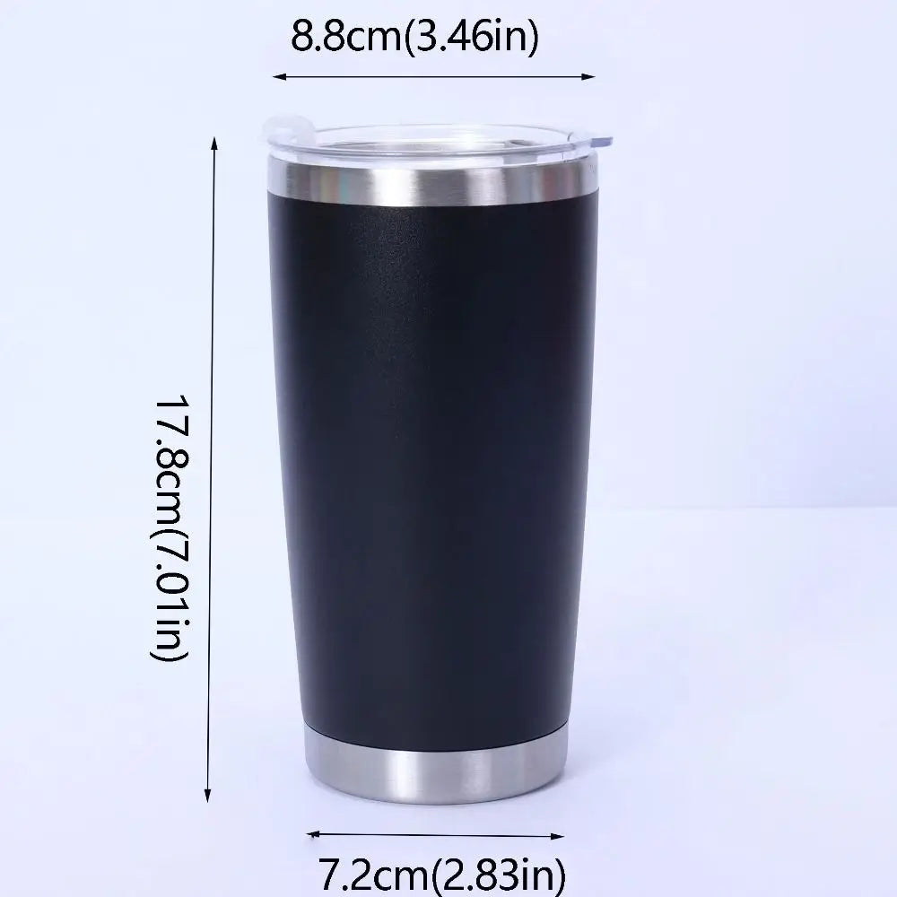 20oz Capacity Travel Insulated Tumbler Vacuum Insulated with Lid Vehicle Mounted Water Bottle BPA Free Double-Walled