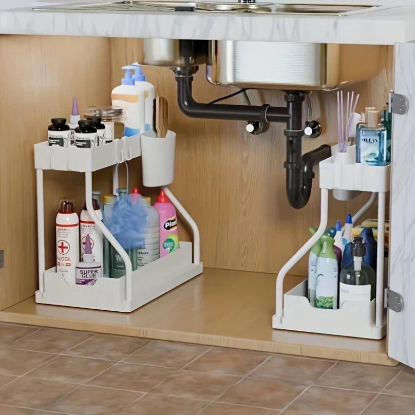 2-Tier Pull-Out Kitchen & Bathroom Organizer