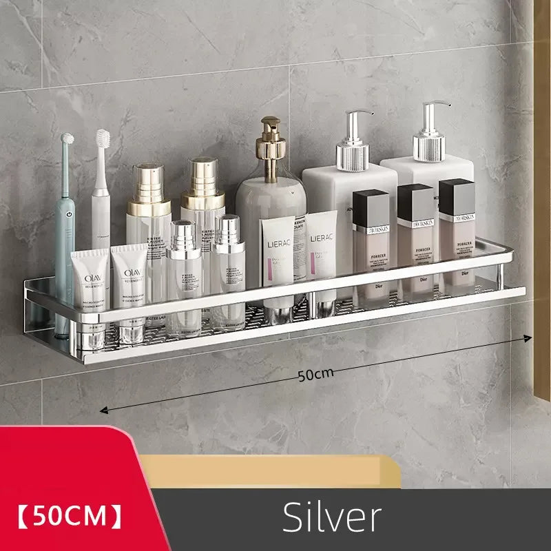 30–50 cm Aluminum Wall-Mounted Shower Shelf
