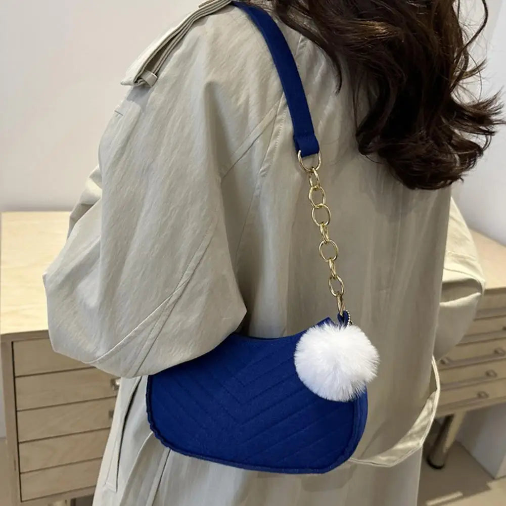Felt Mini Saddle Shoulder Bag