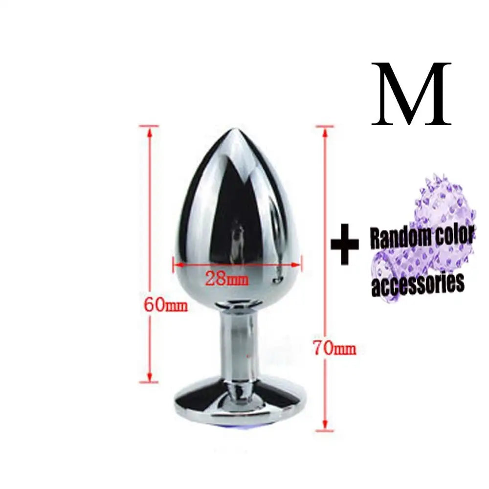Crystal-Tip Stainless Steel Anal Plug